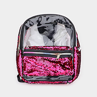 Sequin Rainbow Zipper Transparent Mini Backpack