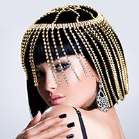 Rhinestone Pave Fringe Chain Head Chain