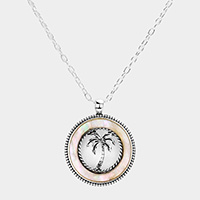 Pearl Palm Tree Pendant Necklace