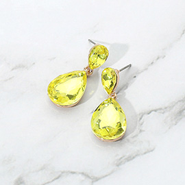 Glass Crystal Teardrop Dangle Earrings