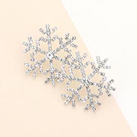 Rhinestone Pave Snowflake Earrings