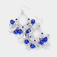 Christmas Snowflake Stone Embellished Dangle Earrings