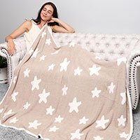 Reversible Star Patterned Throw Blanket