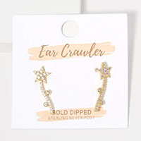 Gold Dipped Stone Paved Star Ear Crawlers