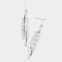 Metal Leaf Dangle Earrings