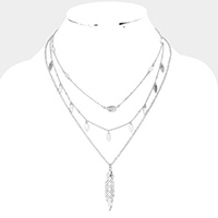3PCS - Leaf Pendant Necklace Set