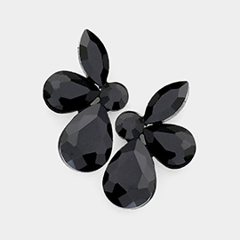 Teardrop Marquise Stone Cluster Evening Earrings