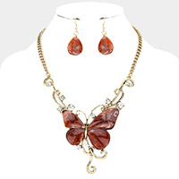 Butterfly Stone Accented Necklace