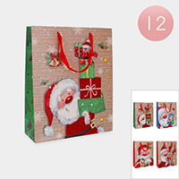 12PCS - Christmas Theme Santa Printed Paper Bags
