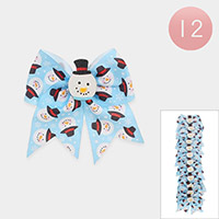 12PCS - Christmas Theme Snowman Snap Hair Clips