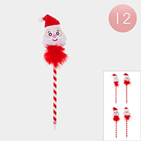 12PCS - Christmas Pom Ball Pens