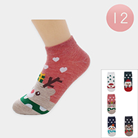 12PAIRS - Christmas Theme Character Pointed Socks