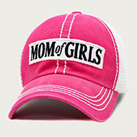MOM OF GIRLS Message Mesh Back Baseball Cap