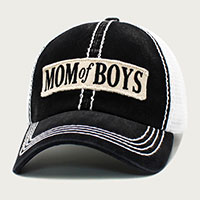 MOM OF BOYS Message Mesh Back Baseball Cap