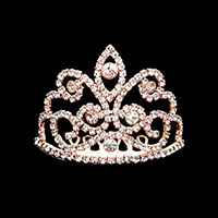 Crystal Rhinestone Pave Princess Mini Tiara