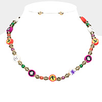 Halloween Theme Polymer Clay Charm Beaded Necklace