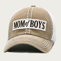 MOM OF BOYS Message Mesh Back Baseball Cap