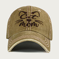 CAT MOM Message Vintage Baseball Cap