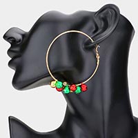 Christmas Bell Charm Hoop Earrings