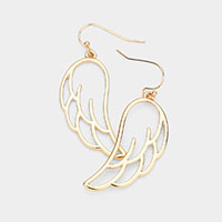 Metal Cut Out Wing Dangle Earrings