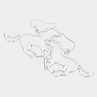 Metal Cut Out Horse Dangle Earrings