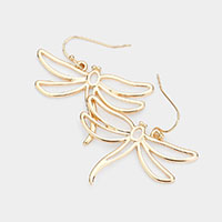 Metal Cut Out Dragonfly Dangle Earrings