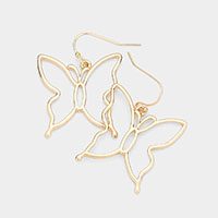Metal Cut Out Butterfly Dangle Earrings