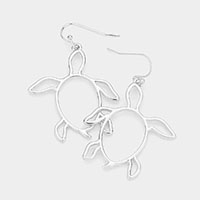 Metal Cut Out Turtle Dangle Earrings