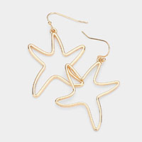 Metal Cut Out Starfish Dangle Earrings