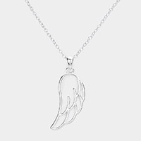 Metal Cut Out Wing Pendant Necklace