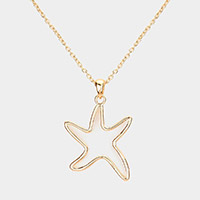 Metal Cut Out Starfish Pendant Necklace