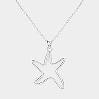 Metal Cut Out Starfish Pendant Necklace