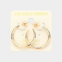 14K Gold Dipped Metal Hoop Earrings