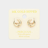 14K Gold Dipped Metal Huggie Hoop Earrings