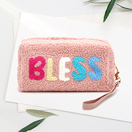 Faux Fur Bless Pouch With Wristlet