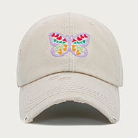 Butterfly Embroidered Vintage Baseball Cap