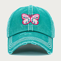Butterfly Embroidered Vintage Baseball Cap