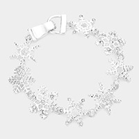 Metal Snowflake Link Magnetic Bracelet