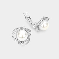 Pearl Evening Clip On Earrings