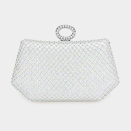 Studded Mesh Bling Evening Clutch / Crossbody Bag
