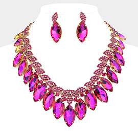 Marquise Stone Accented Evening Necklace