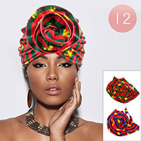 12PCS - Striped Bumble Bee Printed Turban Hats