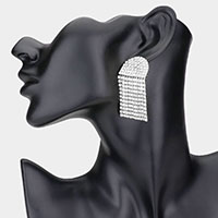Crystal Rhinestone Pave Fringe Evening Earrings