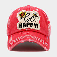 BEE HAPPY Vintage Baseball Cap