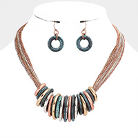 Antique Metal O-Ring Stacked Necklace