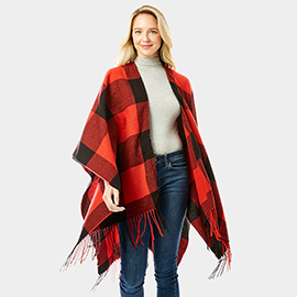 Buffalo Plaid Ruana Poncho