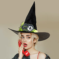 Trick Or Treat Message Halloween Witch Hat