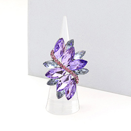 Marquise Crystal Cluster Stretch Ring