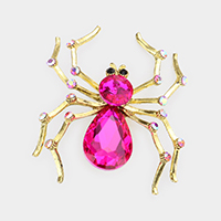 Crystal Spider Pin Brooch