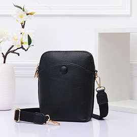 Pebbled Faux Leather Mini Crossbody Bag